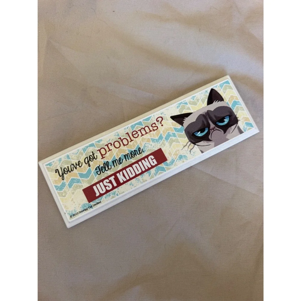 Grumpy Cat 2013 Sarcastic Desk Sign Wall Plaque You've Got Problems Just Kidding